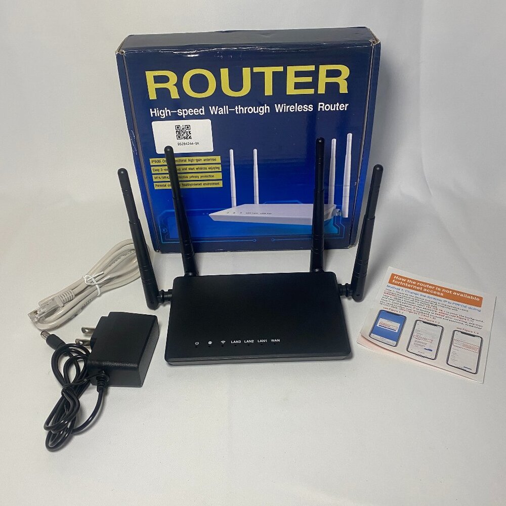 High Speed Wall-Through Wireless WiFi Router MK1200 Portable Tested Working EUC